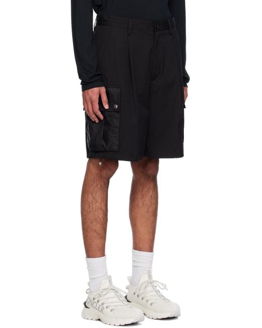 Moncler Black Pleated Shorts for men