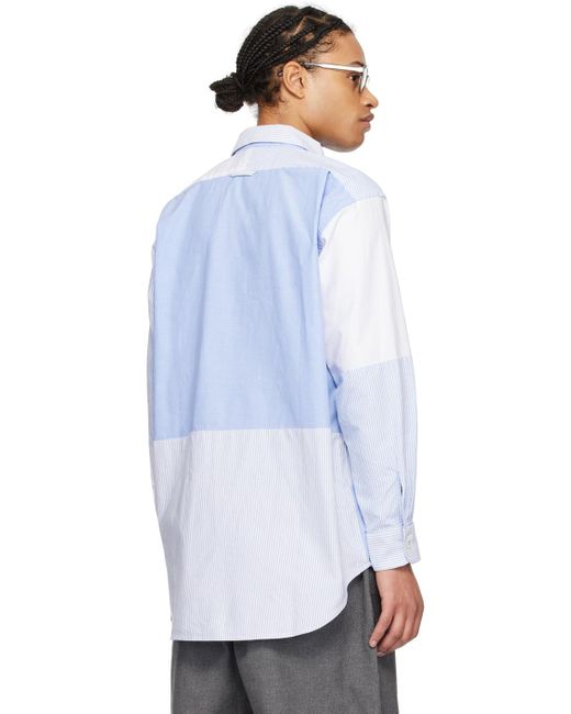 Enginee garments chemise blanc et bleu à patchwork Engineered Garments pour homme en coloris White