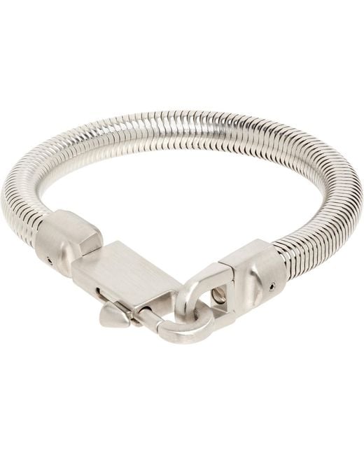 Rick Owens Metallic Tower Snake Bracelet for men