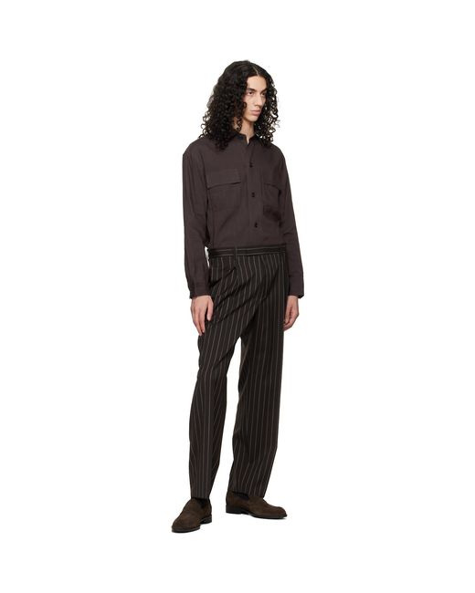 Boss Black Flap Pocket Linen Shirt for men