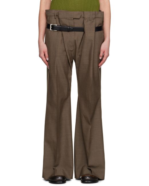 Pantalon Brun À Ceinture Acne en coloris Brown