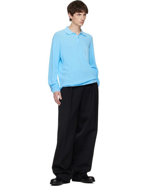 Jacquemus Blue 'Le Polo Tricot' Polo for men