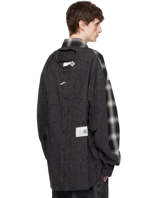 Maison Mihara Yasuhiro Black 2 Shirts Combined Long Sleeve Shirt for men