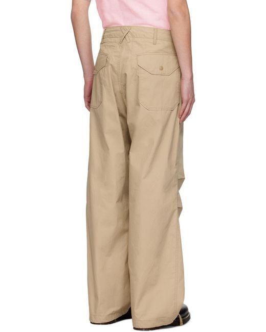 Engineered Garments Natural Khaki Over Trousers for men