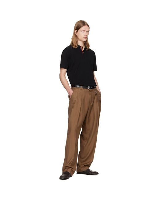 Paul Smith Brown Pleated Wool Trousers for men