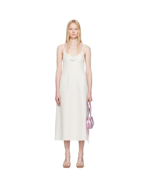 Sandy Liang Natural Off- Pilton Midi Dress