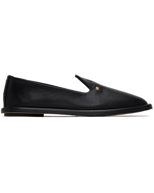 Max Mara Black 10Mm Leen Leather Flat Shoes