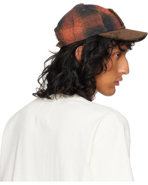 Rhude Green Flannel R Patch 6-Panel Cap for men