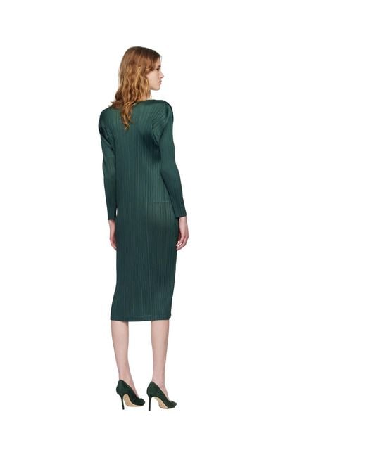 Pleats Please Issey Miyake Black Monthly Colors December Midi Dress