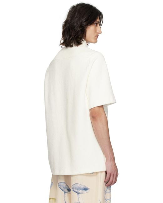 Chemise blanc cassé à glissière Jil Sander pour homme en coloris White