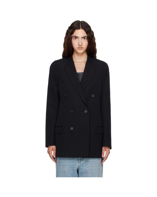 Maison Margiela Black Double Breasted Wool Blazer