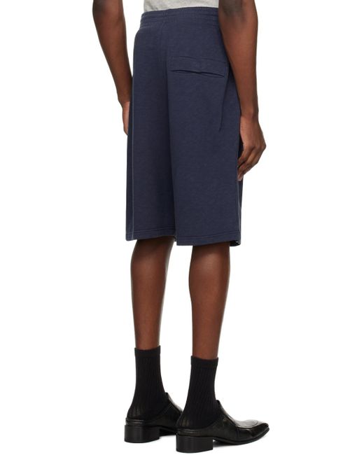 Martine Rose Blue Navy Printed Shorts for men