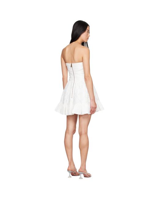 Area Black Broderie Anglaise Heart Draped Minidress