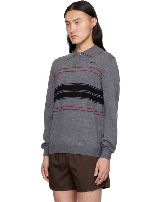 メンズ Commission グレー Dad ニットポロシャツ ブラック | Lyst
