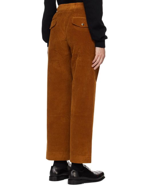 Pantalon brun à pattes coulissantes Bode pour homme en coloris Brown