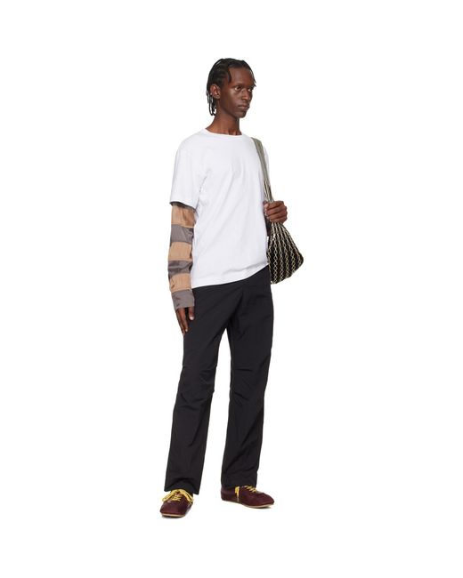 Dries Van Noten Black Taffeta Trousers for men