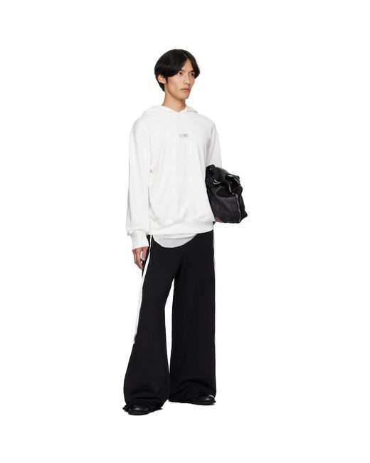 MM6 by Maison Margiela Black Cotton Wide-Leg Sweatpants for men