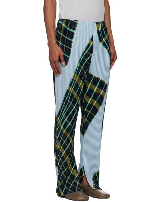 Homme Plissé Issey Miyake Multicolor Windswept Plaid Trousers for men