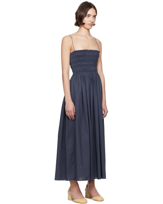 Matteau Black Shirred Bodice Maxi Dress