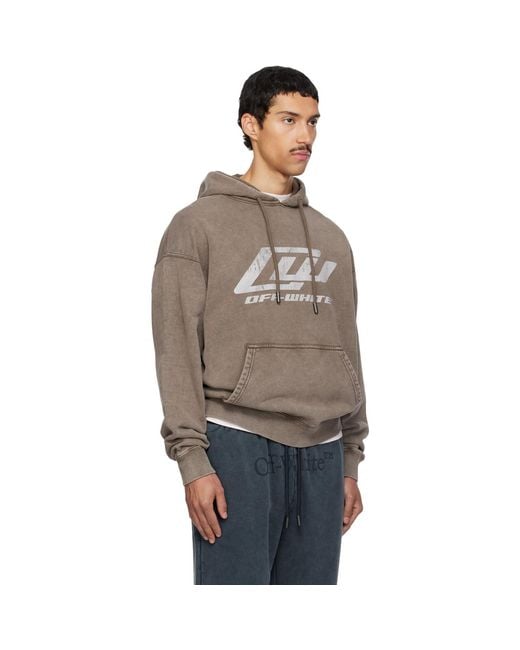 Off-White c/o Virgil Abloh Brown 'Ow' Racing Skate Hoodie for men
