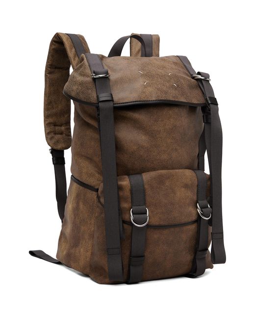 Maison Margiela Brown High Tech Medium Backpack for men