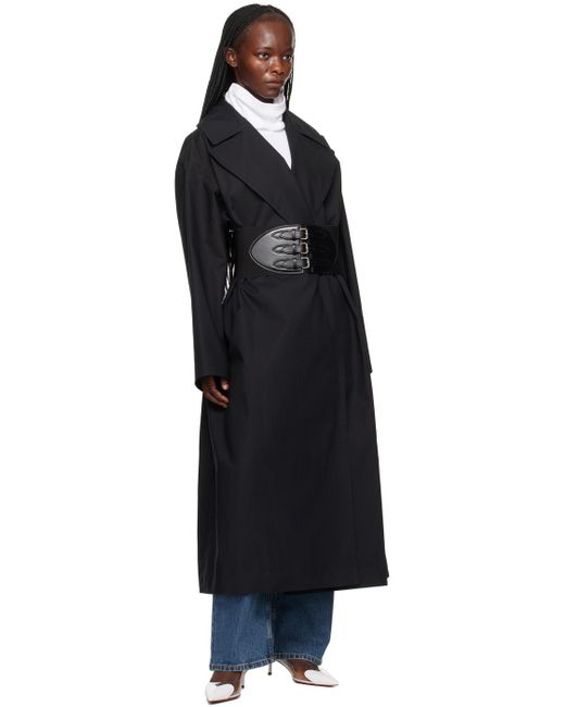 Alaïa Black Belted Trench Coat