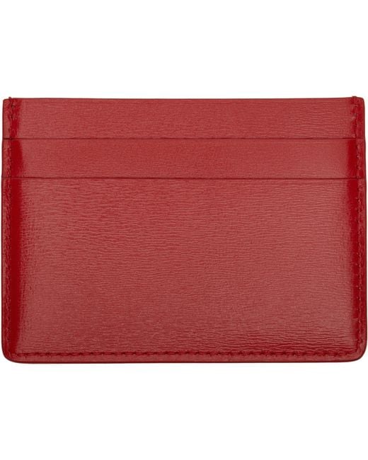 Jil Sander Red Logo Stamp Card Holder