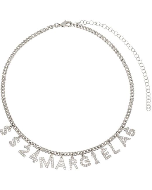 MM6 by Maison Martin Margiela Metallic Silver Charm Letters Necklace for men