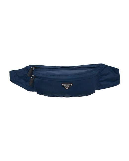 Prada Blue Nylon Belt Bag for men