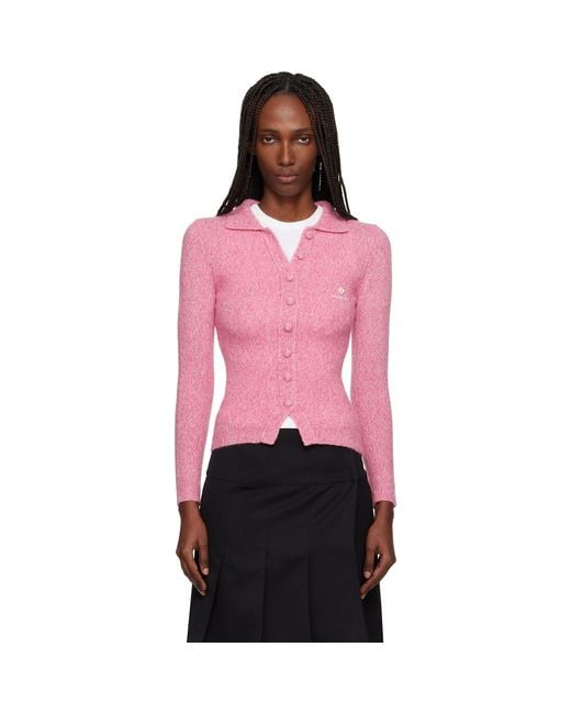 ShuShu/Tong Pink Lapel Fitted Cardigan