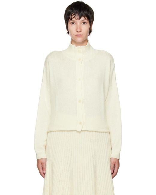 Cordera Natural Off- Stand Collar Cardigan