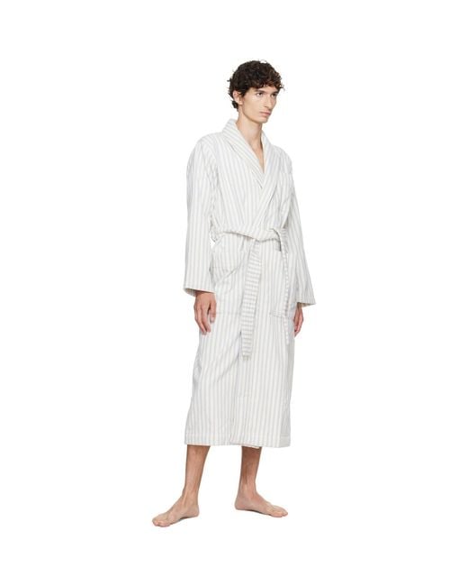 Tekla White Terry Classic Bathrobe for men