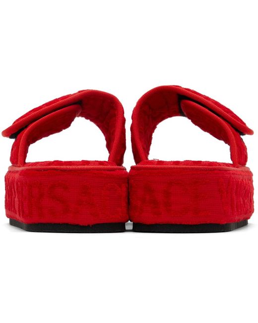 Versace Red Allover Slippers