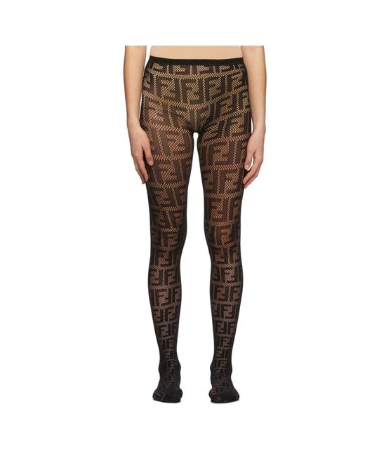 Fendi Synthetic Black Forever Tights Lyst
