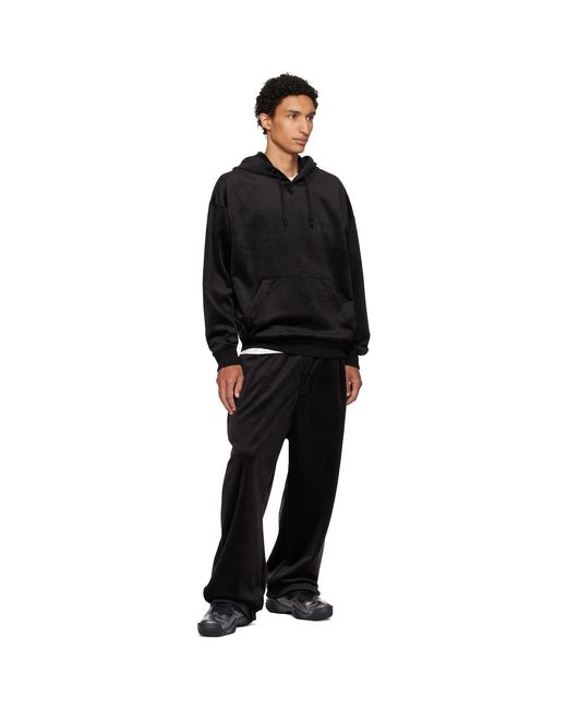 Y-3 Black Velvet Corduroy Hoodie for men
