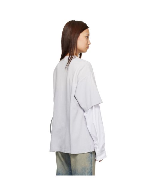 Acne White Layered Logo T-Shirt