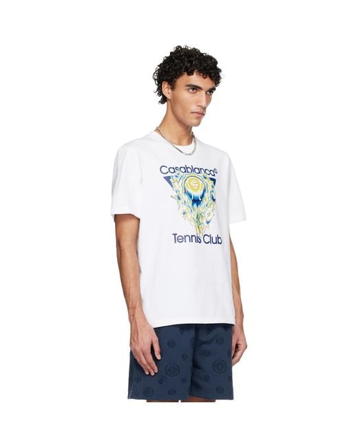Casablanca White Tennis Club Icon Short Sleeve T‑Shirt for men