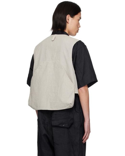 Engineered Garments Black Off- & Flap Pocket Vest for men
