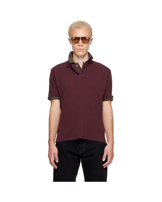 Raimundo Langlois Purple Burgundy Layered Polo for men