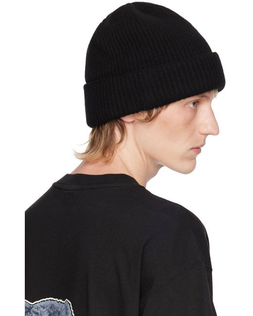 we11done Black Knit Beanie for men