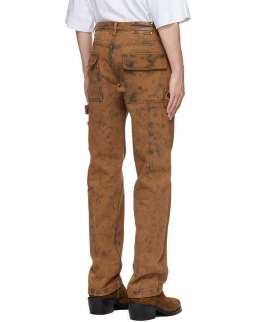 Dries Van Noten Multicolor Brown & Gray Tie-dye Jeans for men