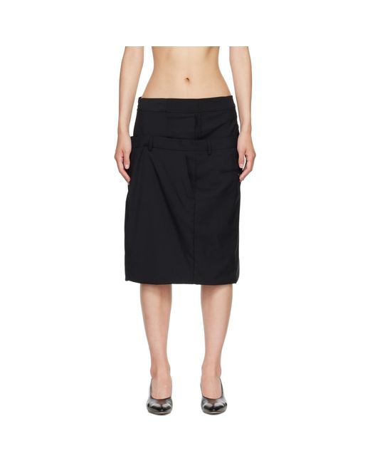 HODAKOVA Black Iso Layered Midi Skirt