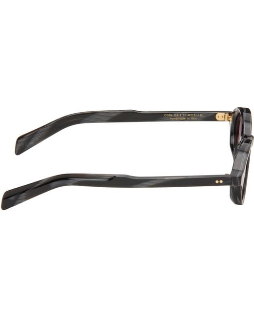 Cutler & Gross Black Gr13 Oval Sunglasses for men