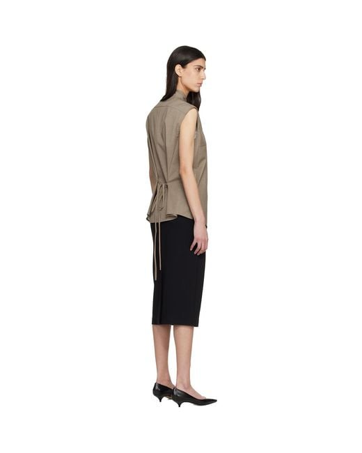 LE17SEPTEMBRE Black Cape Sleeveless Blouse