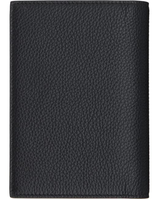 Tom Ford Black Soft Grain Leather T Line Passport Holder for men
