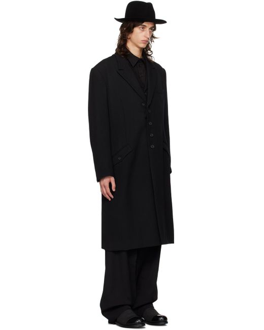 Yohji Yamamoto Black 3-Button Lapel Attachable Coat for men