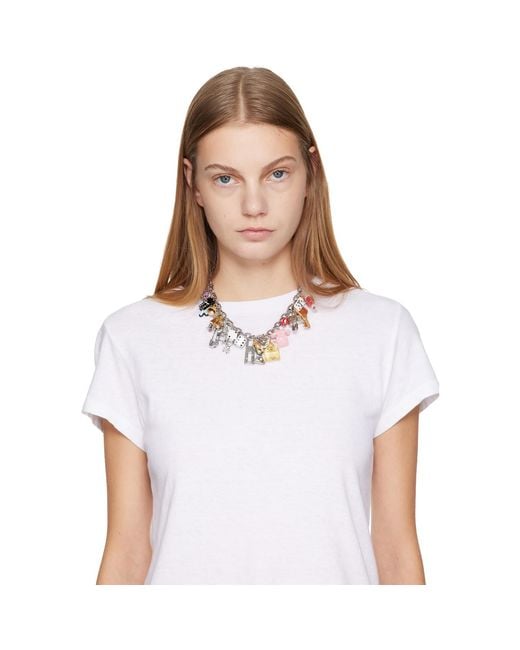 Marc Jacobs Metallic 'The Sticker Charm' Statement Necklace