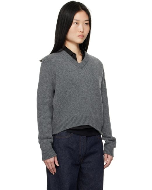 &Daughter グレー Glenn Vネックセーター Black