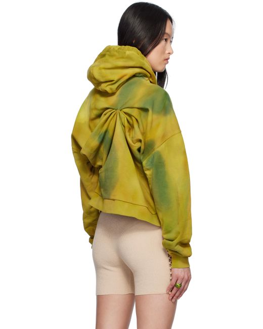 Collina Strada Yellow Khaki Draped Hoodie
