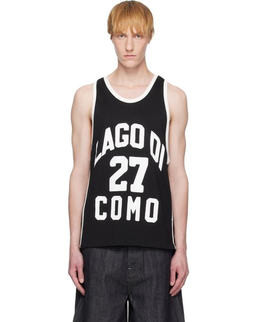 Rhude Black Como 1907 Edition Basketball Jersey Tank Top for men